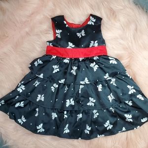 Carter's Silky Formal Dress Black with Red Bow